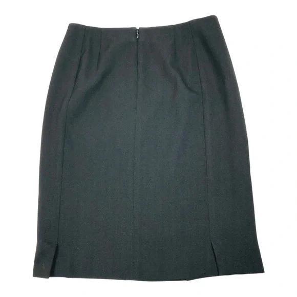 Akris Punto Wool Black Knee Length Pencil Skirt - Picture 5 of 12